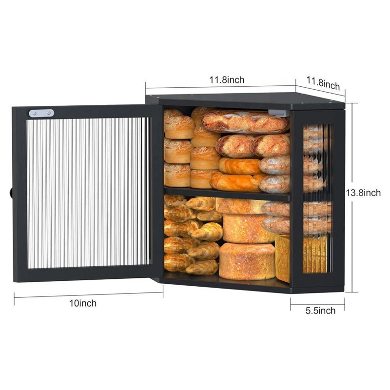 2 Layer Countertop Bamboo Bread Box - Image 4