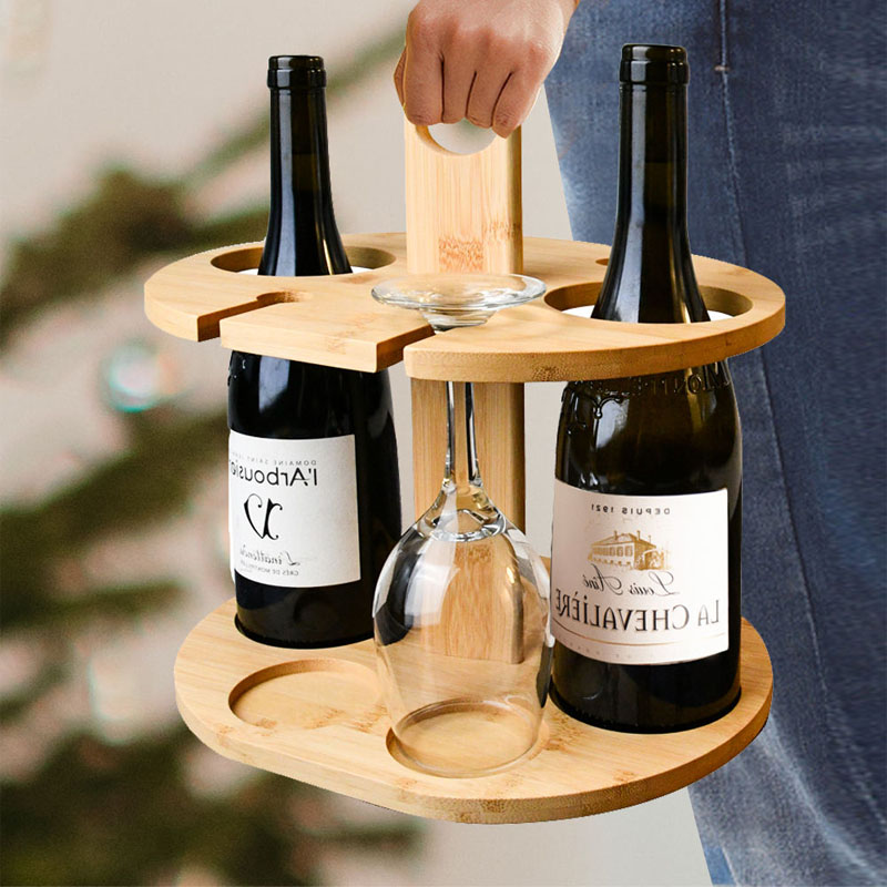 Countertop Wine Rack with Bottle Shaped Shelf - Image 2