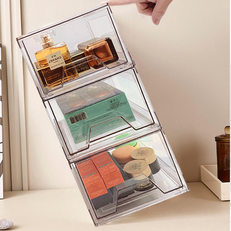 Stackable Makeup Organizer Storage Bins - Image 2
