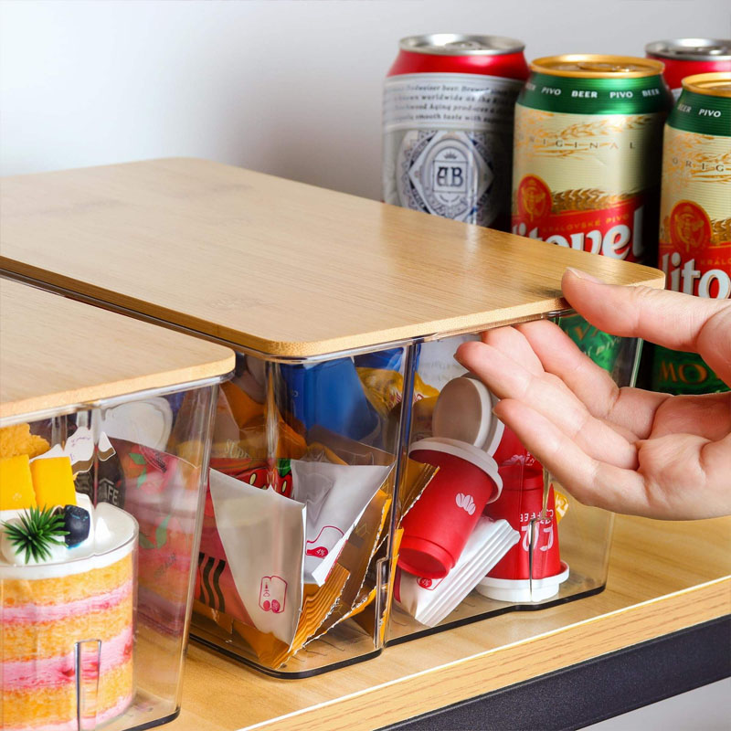PCS Bamboo Lid Transparent Bread Box - Image 3