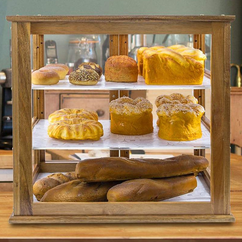 3 Layer Acacia Wood Transparent Acrylic Bread Box - Image 4