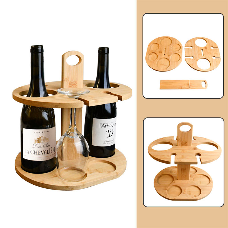 Countertop Wine Rack with Bottle Shaped Shelf - Image 3